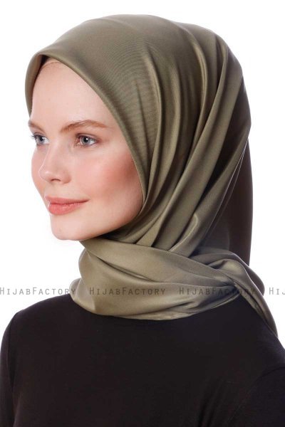 Eylul - Khaki Kvadrat Rayon Hijab