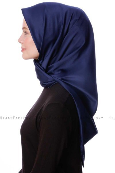 Eylul - Marineblå Kvadrat Rayon Hijab