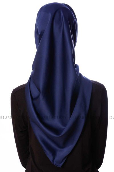 Eylul - Marineblå Kvadrat Rayon Hijab