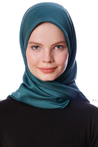 Eylul - Mørk Grønn Kvadrat Rayon Hijab