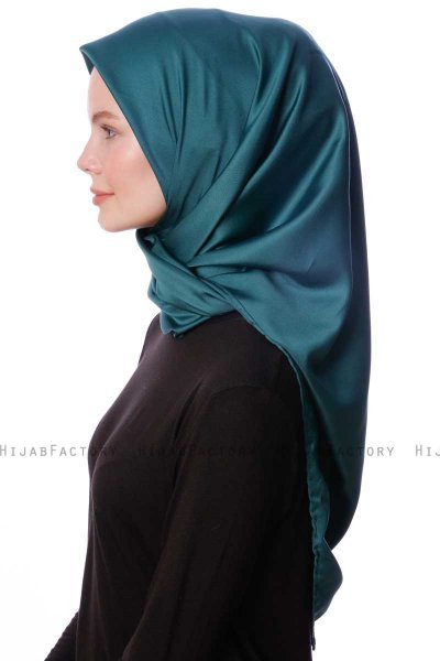 Eylul - Mørk Grønn Kvadrat Rayon Hijab