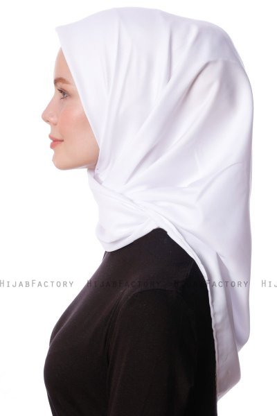 Eylul - Hvit Kvadrat Rayon Hijab