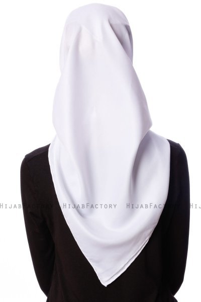 Eylul - Hvit Kvadrat Rayon Hijab