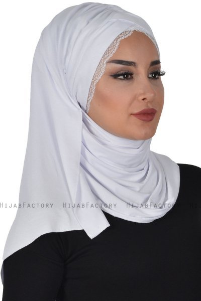 Filippa - Hvit Praktisk Bumull Hijab - Ayse Turban