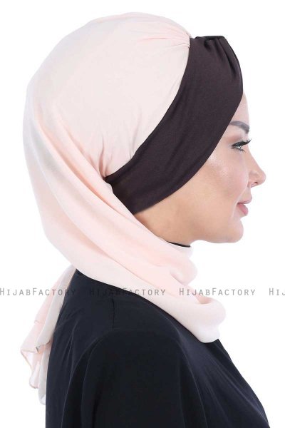 Gill - Beige & Brun Praktisk Hijab
