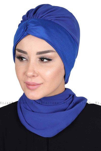 Gill - Blå & Blå Praktisk Hijab