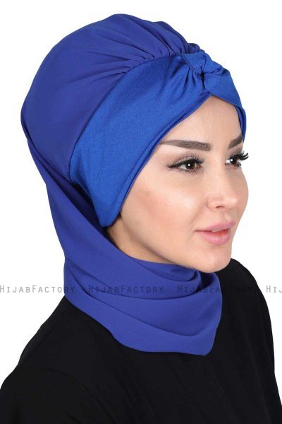 Gill - Blå & Blå Praktisk Hijab