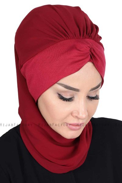 Gill - Bordeaux & Bordeaux Praktisk Hijab