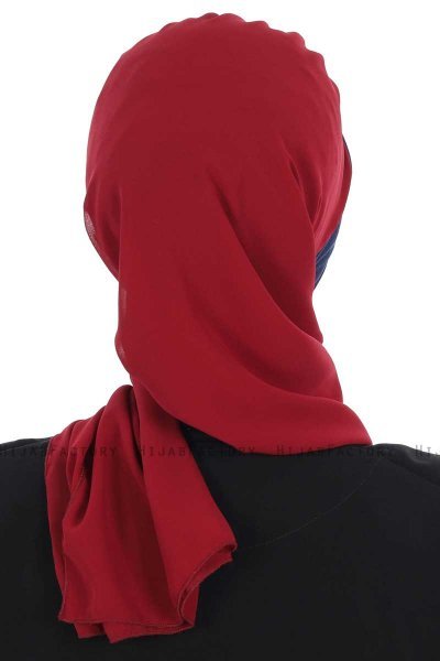 Gill - Bordeaux & Marineblå Praktisk Hijab