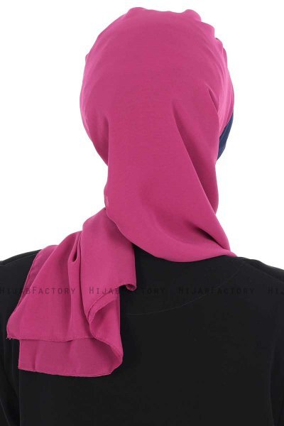 Gill - Fuchsia & Marineblå Praktisk Hijab