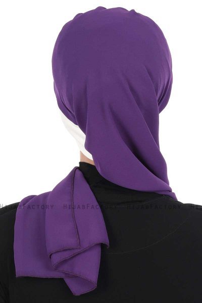 Gill - Lilla & Creme Praktisk Hijab