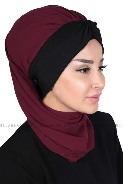 Gill - Plomme & Svart Praktisk Hijab