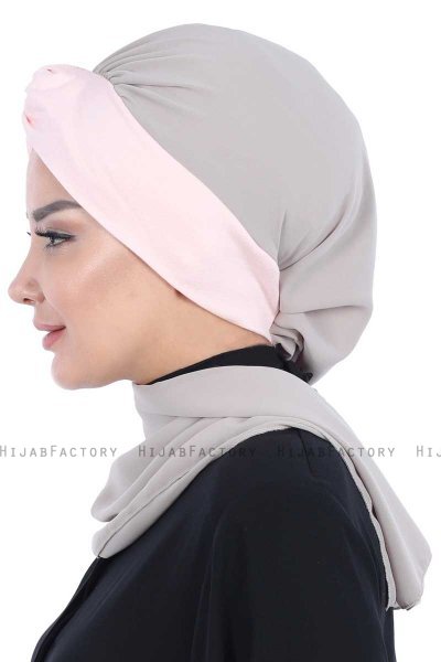Gill - Taupe & Gammelrosa Praktisk Hijab