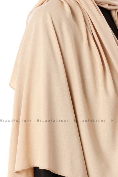 Hande - Beige Bomull Hijab - Gülsoy