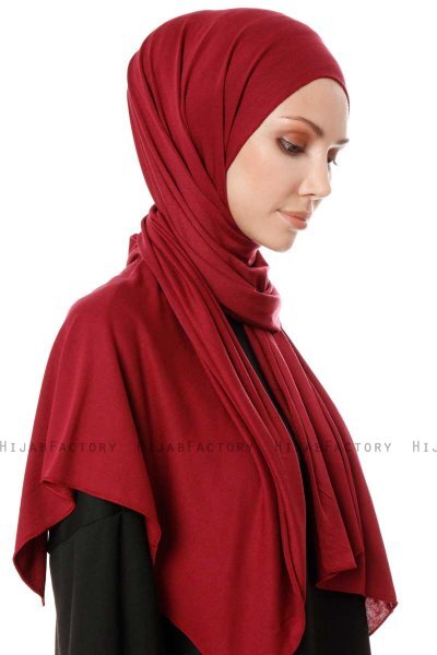 Hande - Bordeaux Bomull Hijab - Gülsoy