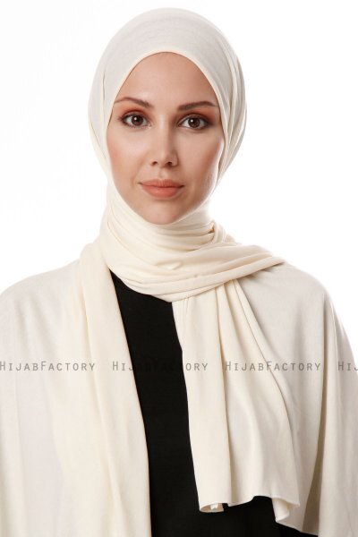 Hande - Creme Bomull Hijab - Gülsoy