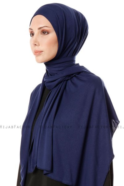 Hande - Marineblå Bomull Hijab - Gülsoy