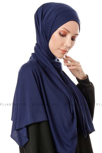 Hande - Marineblå Bomull Hijab - Gülsoy