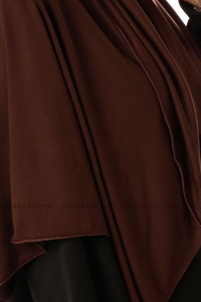Hande - Mørkebrun Bomull Hijab - Gülsoy