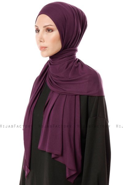 Hande - Plomme Bomull Hijab - Gülsoy