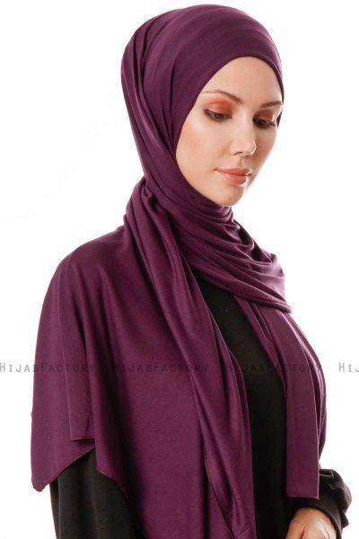 Hande - Plomme Bomull Hijab - Gülsoy