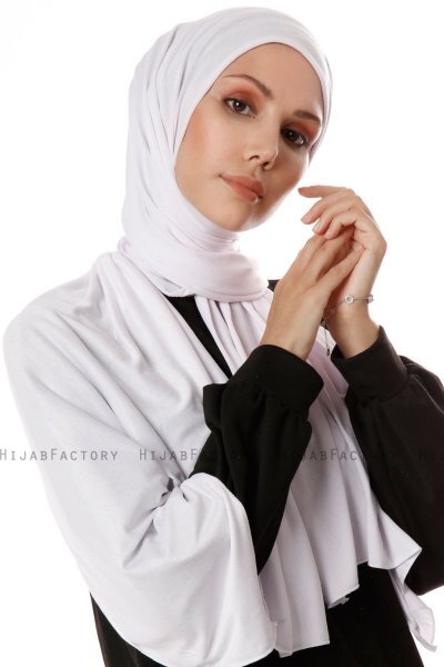Hande - Hvit Bomull Hijab - Gülsoy