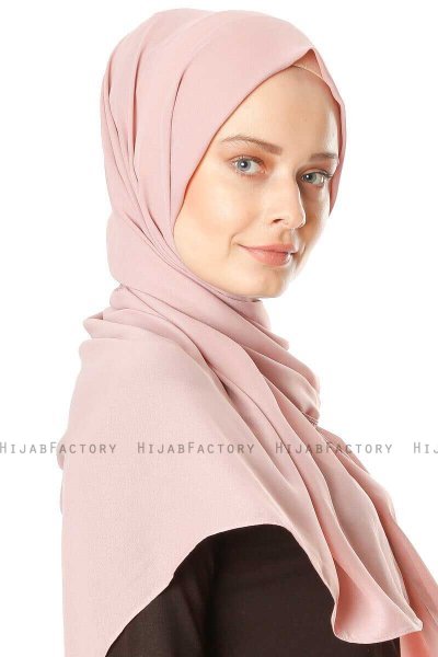 Hazal - Gammelrosa Crepe Hijab - Ecardin