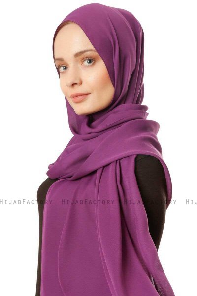 Hazal - Lilla Crepe Hijab - Ecardin