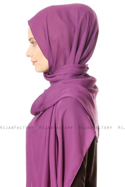 Hazal - Lilla Crepe Hijab - Ecardin