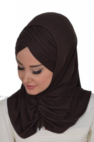 Hilda - Brun Bomull Hijab