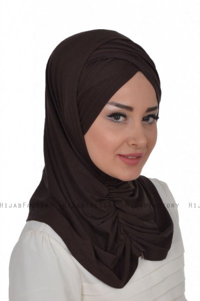 Hilda - Brun Bomull Hijab