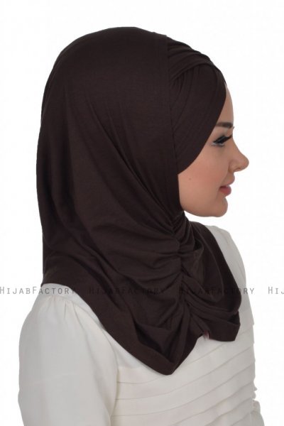 Hilda - Brun Bomull Hijab