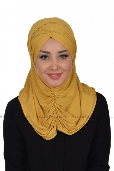 Hilda - Sennepsgul Bomull Hijab