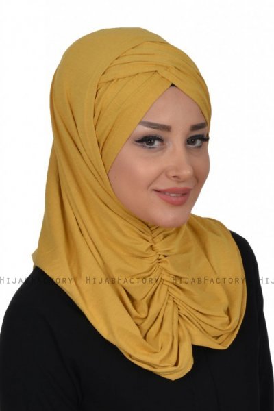 Hilda - Sennepsgul Bomull Hijab