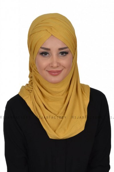 Hilda - Sennepsgul Bomull Hijab