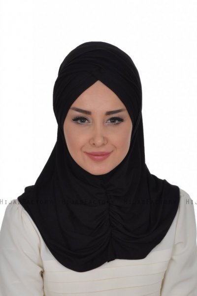 Hilda - Svart Bomull Hijab