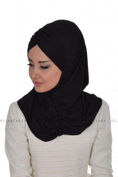 Hilda - Svart Bomull Hijab
