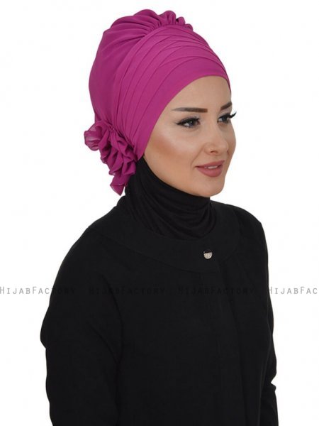 Jane - Fuchsia Chiffon Turban - Ayse Turban
