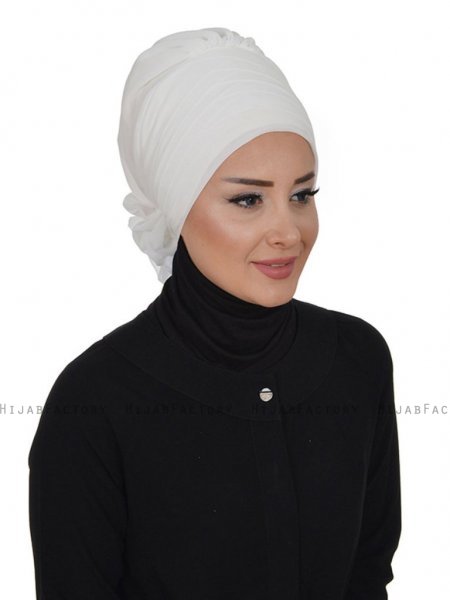 Jane Offwhite Chiffon Turban Ayse Turban 325910-2