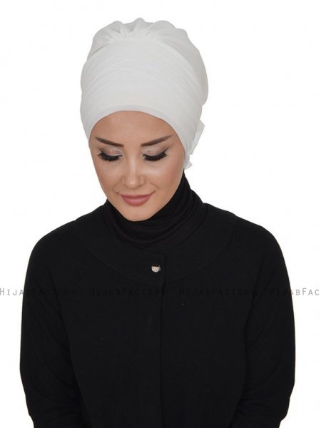 Jane Offwhite Chiffon Turban Ayse Turban 325910-3