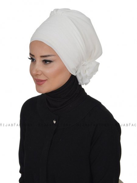 Jane Offwhite Chiffon Turban Ayse Turban 325910-4