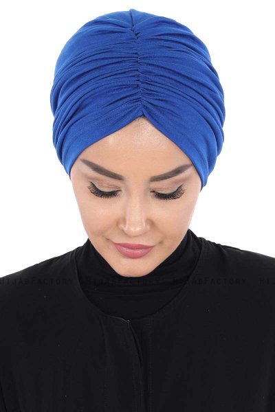 Jill - Blå Bomull Turban - Ayse Turban