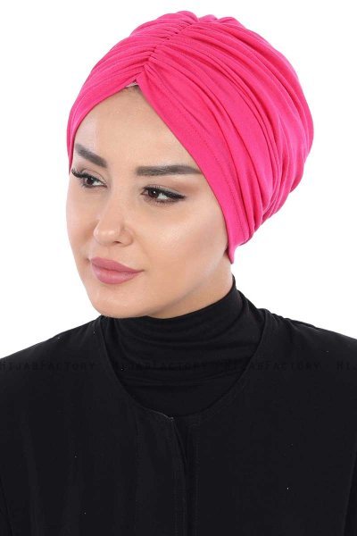 Jill - Fuchsia Bomull Turban - Ayse Turban