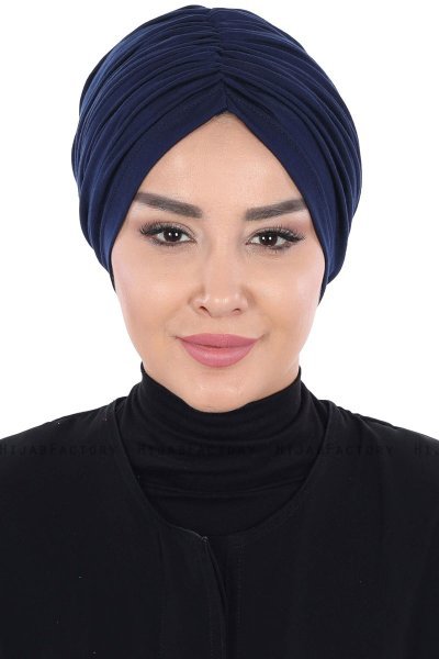 Jill - Marineblå Bomull Turban - Ayse Turban
