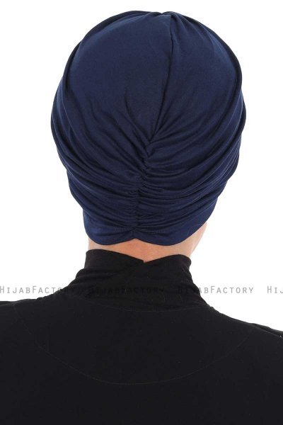 Jill - Marineblå Bomull Turban - Ayse Turban