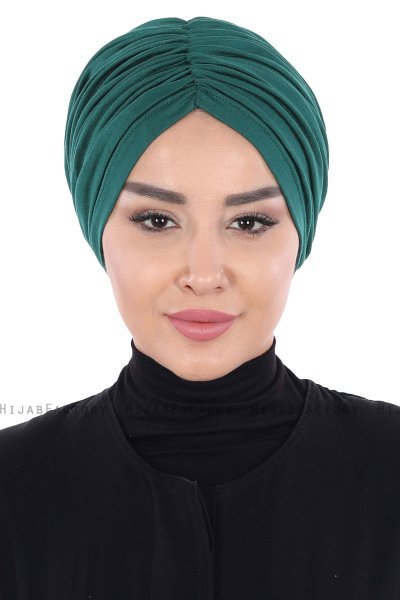 Jill - Mørk Grønn Bomull Turban - Ayse Turban