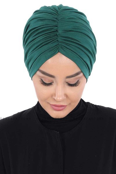 Jill - Mørk Grønn Bomull Turban - Ayse Turban