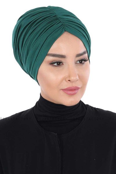 Jill - Mørk Grønn Bomull Turban - Ayse Turban
