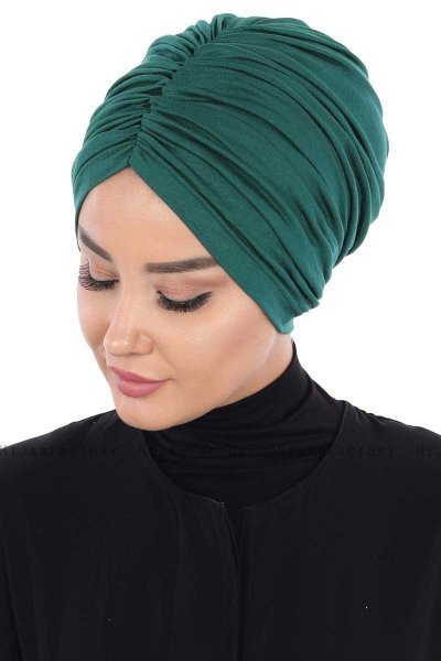 Jill - Mørk Grønn Bomull Turban - Ayse Turban