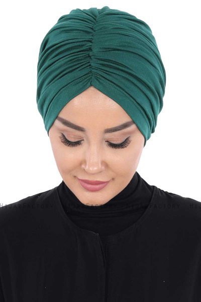 Jill - Mørk Grønn Bomull Turban - Ayse Turban